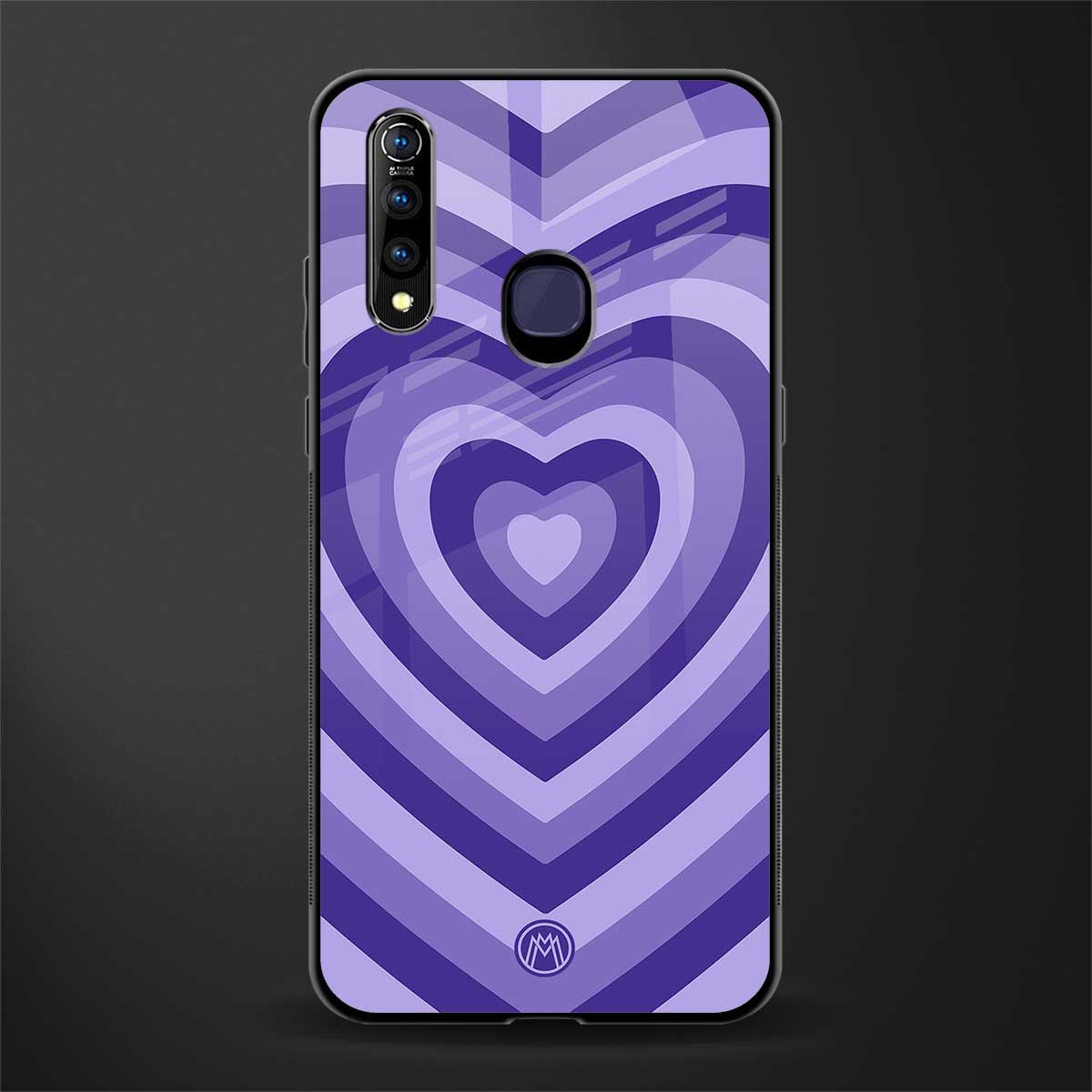 y2k purple hearts aesthetic glass case for vivo z1 pro image