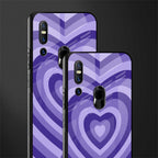 y2k purple hearts aesthetic glass case for vivo v15 image-2