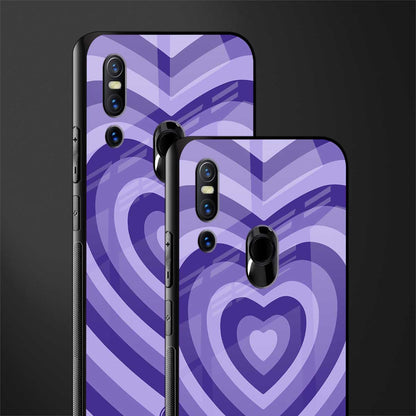 y2k purple hearts aesthetic glass case for vivo v15 image-2