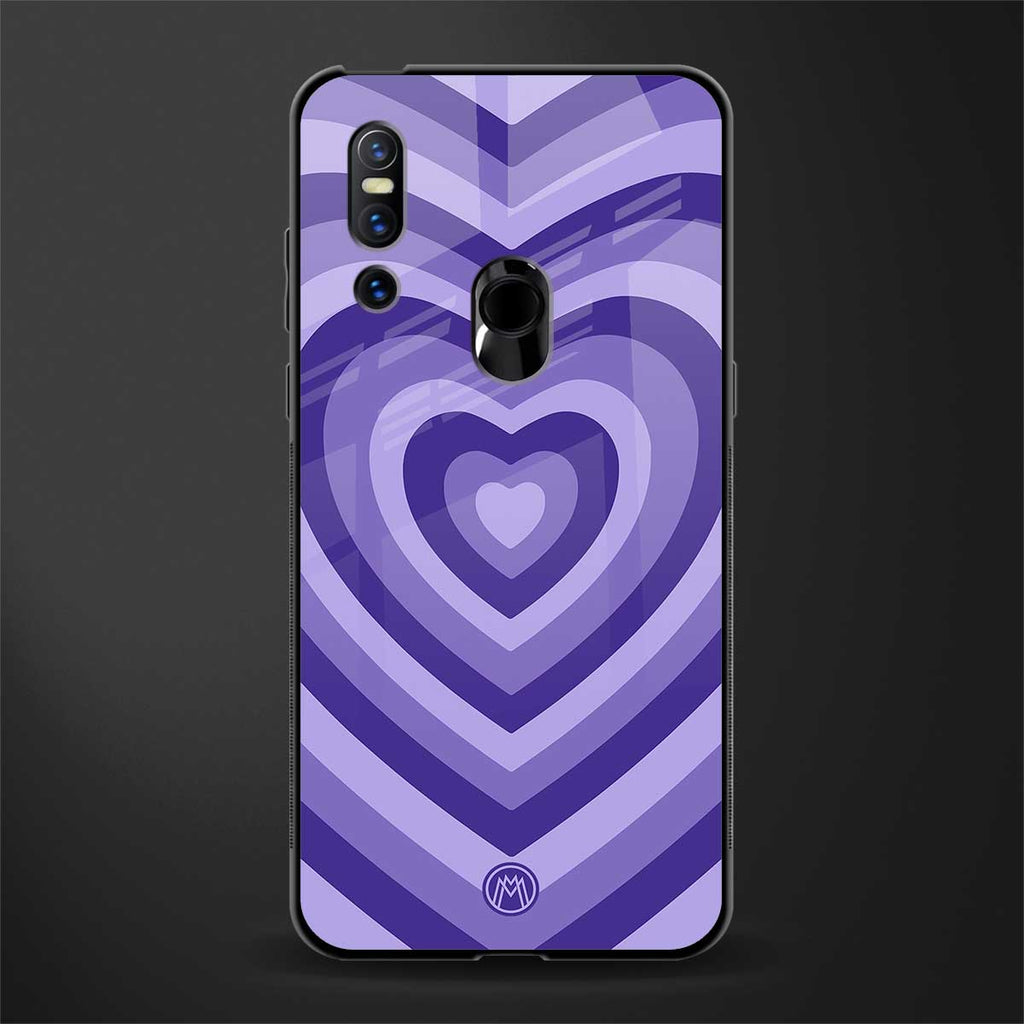 y2k purple hearts aesthetic glass case for vivo v15 image