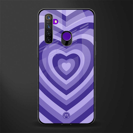 y2k purple hearts aesthetic glass case for realme 5 pro image