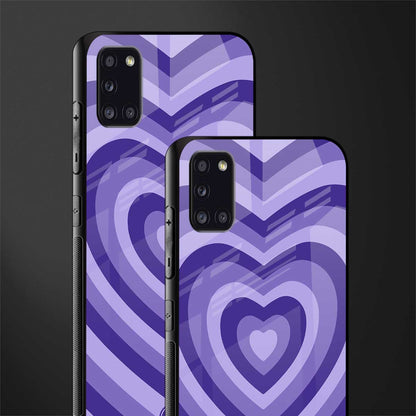 y2k purple hearts aesthetic glass case for samsung galaxy a31 image-2