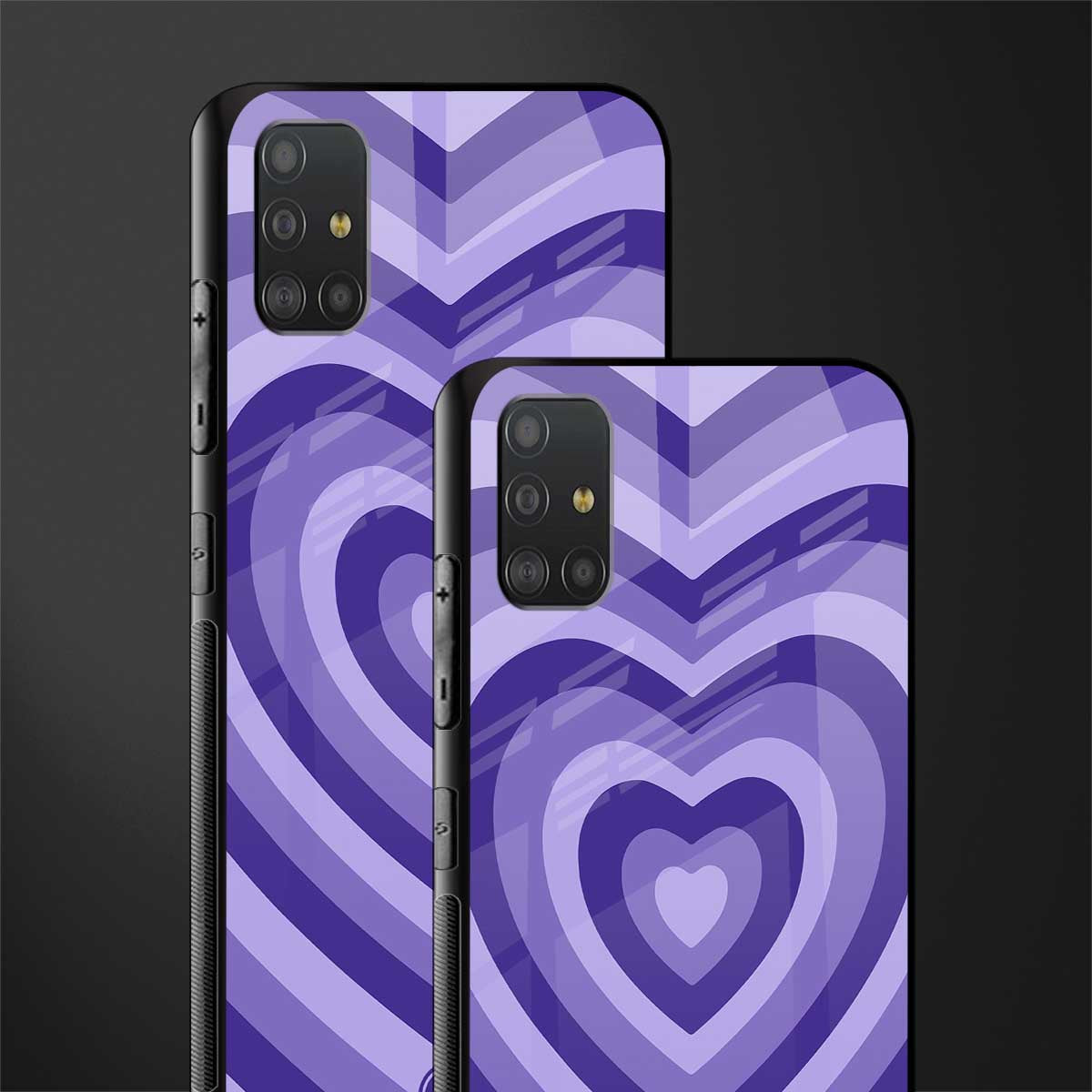 y2k purple hearts aesthetic glass case for samsung galaxy a51 image-2