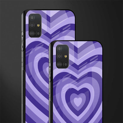 y2k purple hearts aesthetic glass case for samsung galaxy a51 image-2