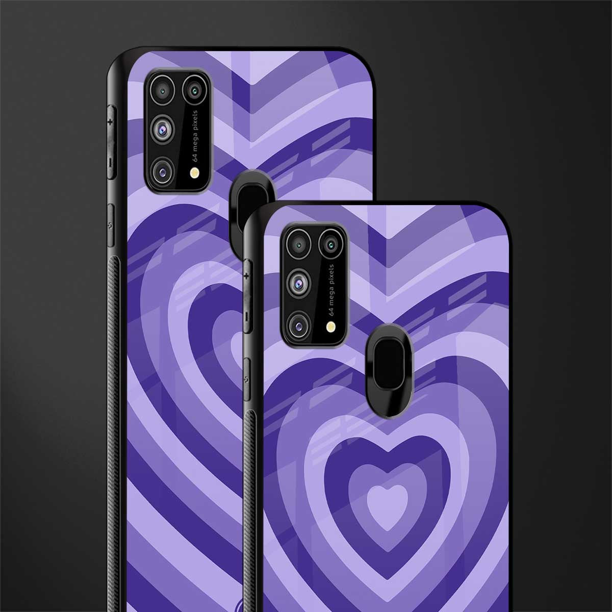 y2k purple hearts aesthetic glass case for samsung galaxy m31 image-2