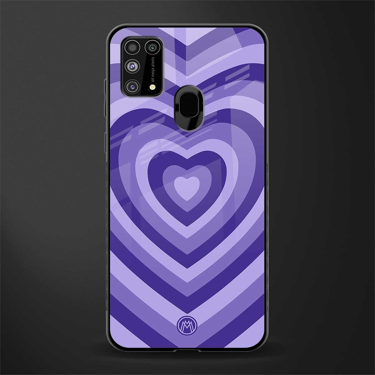 y2k purple hearts aesthetic glass case for samsung galaxy f41 image