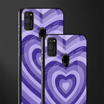 y2k purple hearts aesthetic glass case for samsung galaxy m30s image-2