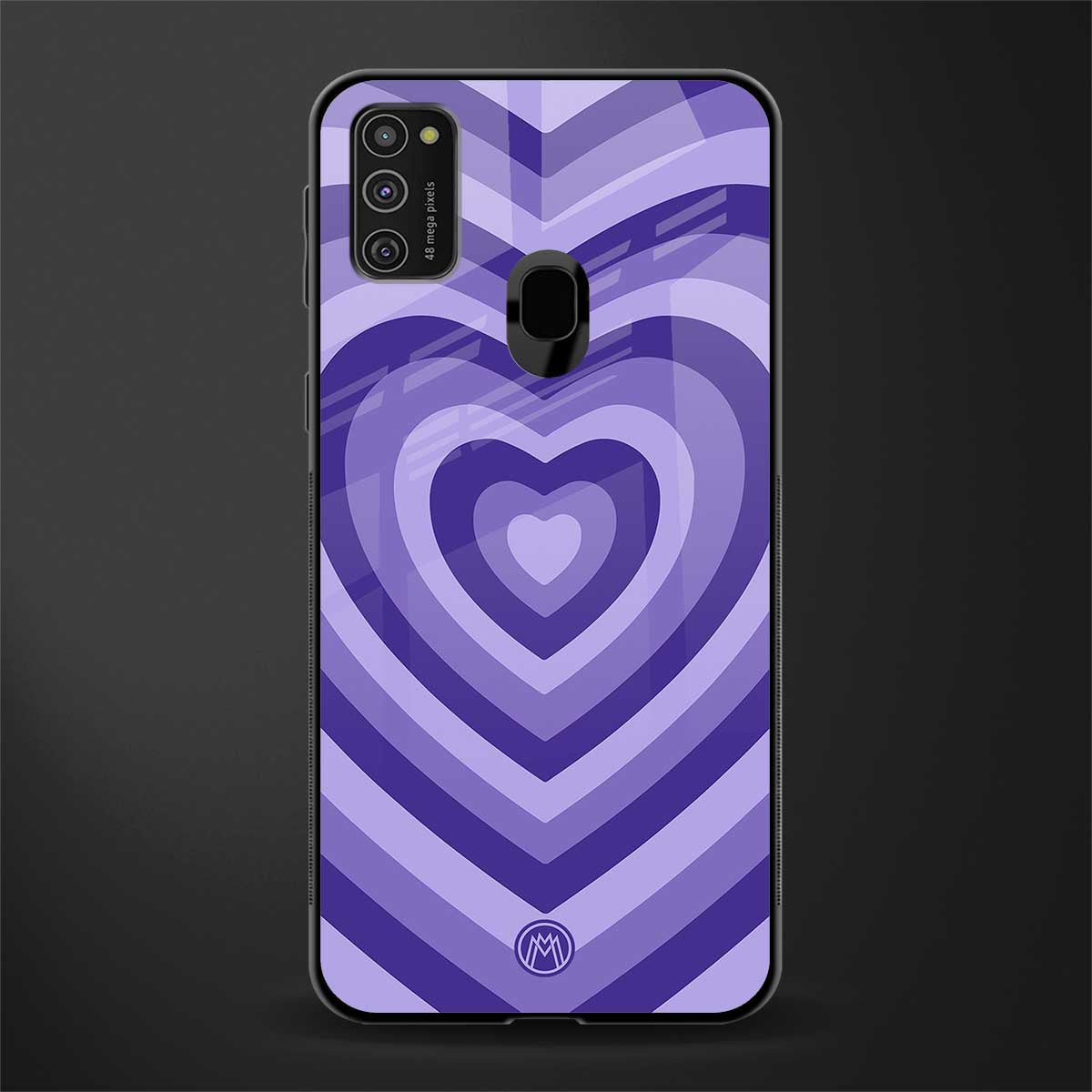 y2k purple hearts aesthetic glass case for samsung galaxy m30s image