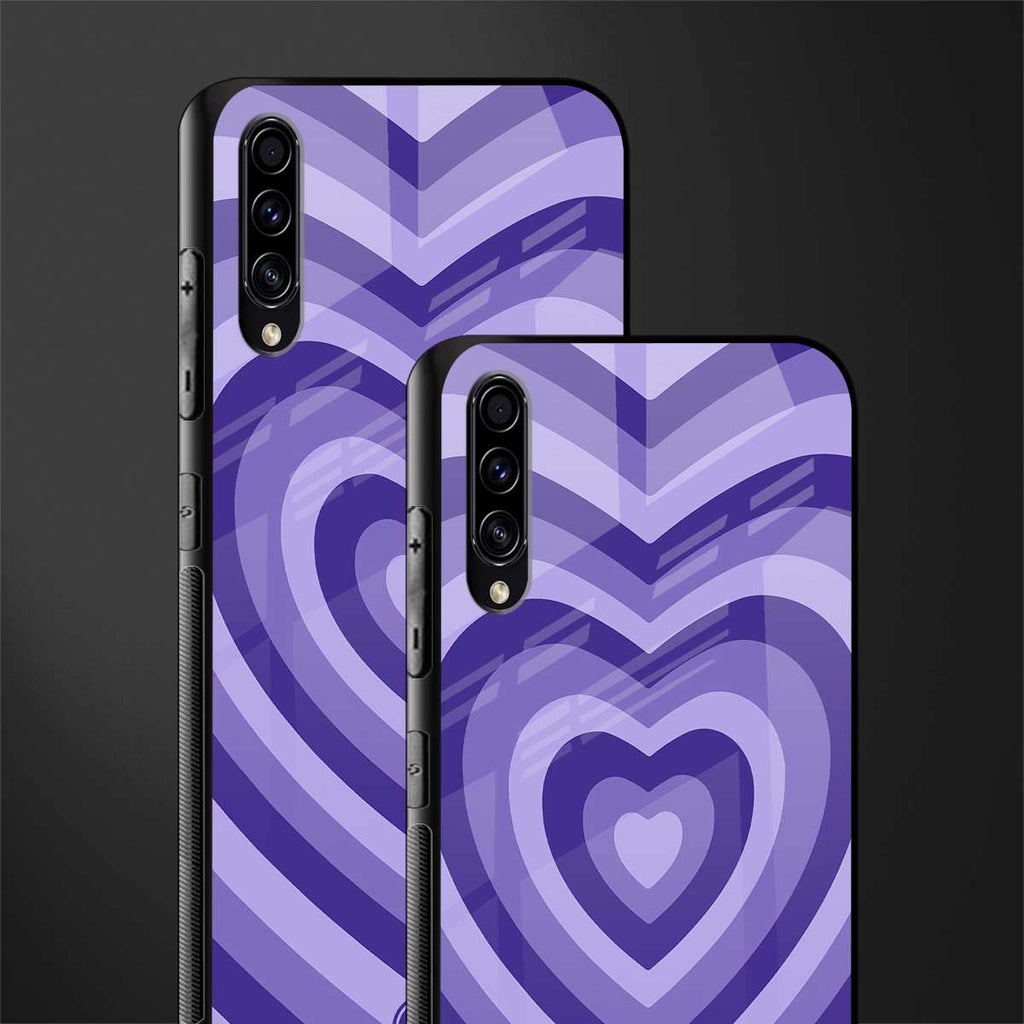 y2k purple hearts aesthetic glass case for samsung galaxy a30s image-2