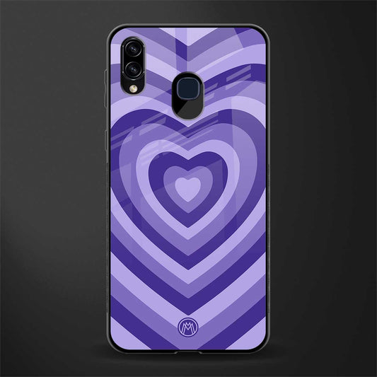 y2k purple hearts aesthetic glass case for samsung galaxy a30 image