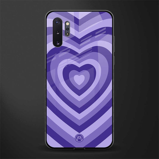 y2k purple hearts aesthetic glass case for samsung galaxy note 10 plus image