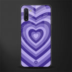 y2k purple hearts aesthetic glass case for samsung galaxy note 10 image