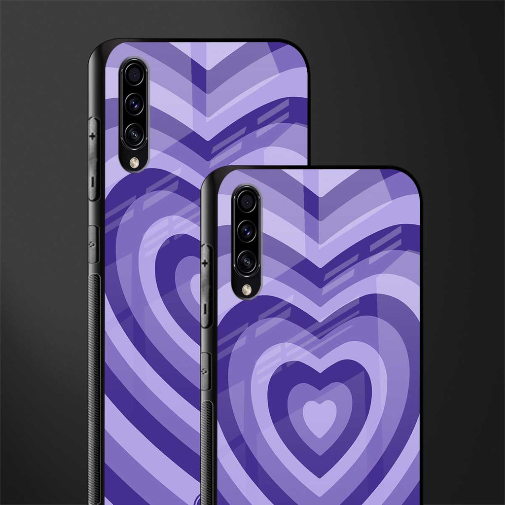 y2k purple hearts aesthetic glass case for samsung galaxy a70s image-2