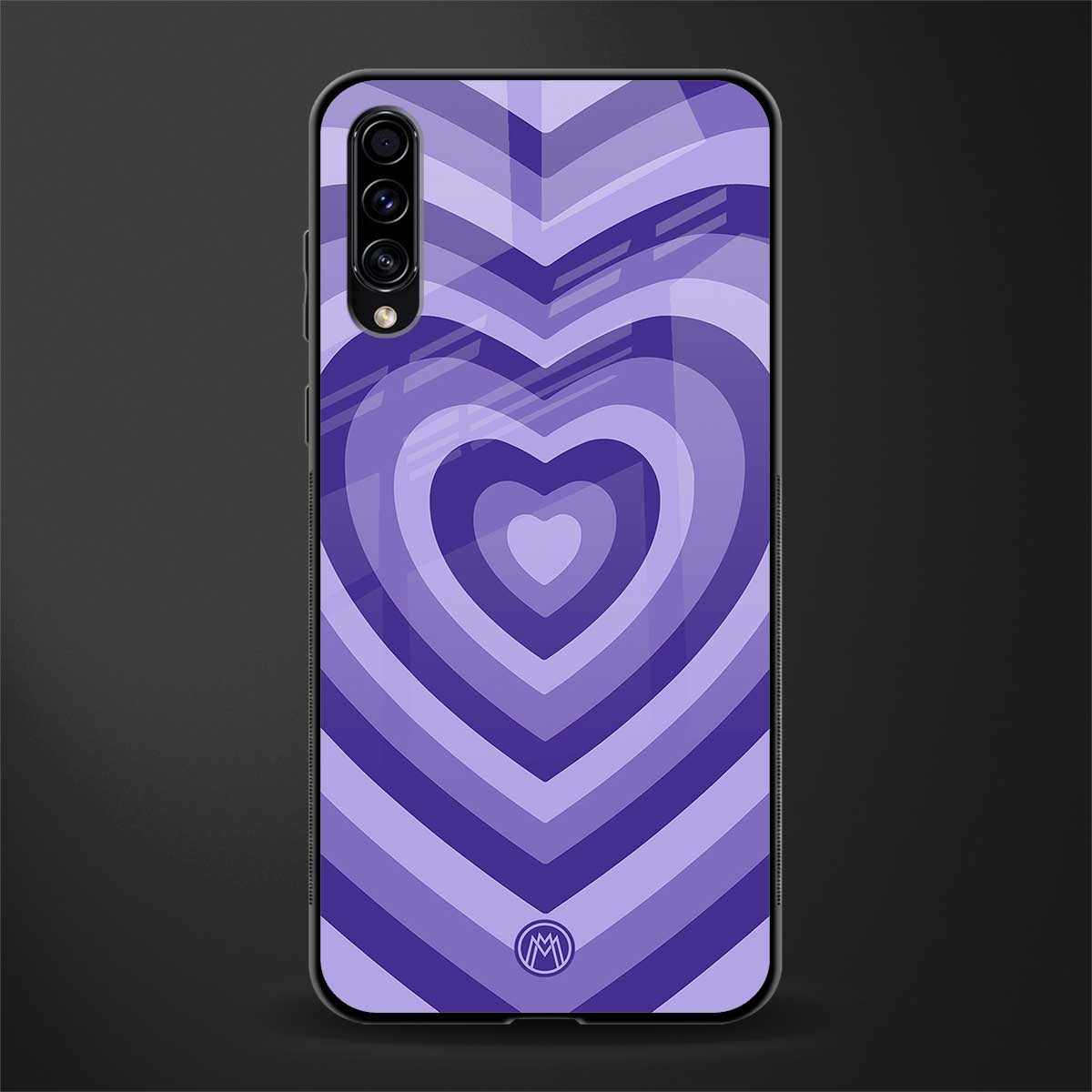 y2k purple hearts aesthetic glass case for samsung galaxy a70 image