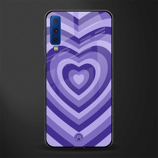 y2k purple hearts aesthetic glass case for samsung galaxy a7 2018 image