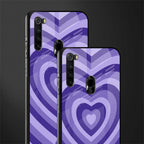y2k purple hearts aesthetic glass case for redmi note 8 image-2