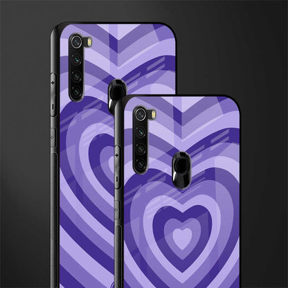 y2k purple hearts aesthetic glass case for redmi note 8 image-2
