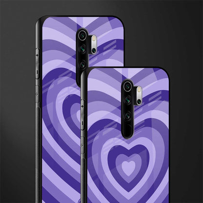 y2k purple hearts aesthetic glass case for redmi note 8 pro image-2