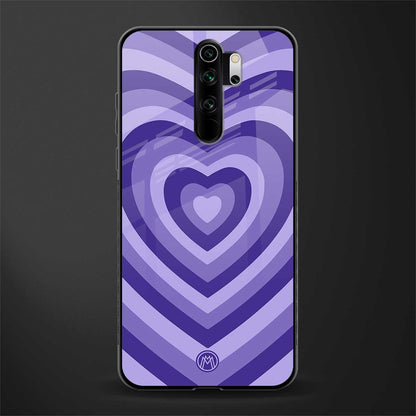 y2k purple hearts aesthetic glass case for redmi note 8 pro image