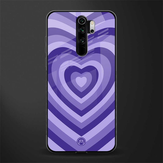y2k purple hearts aesthetic glass case for redmi note 8 pro image