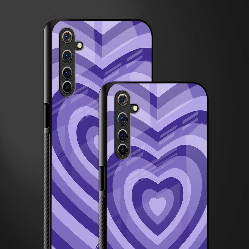 y2k purple hearts aesthetic glass case for realme 6i image-2