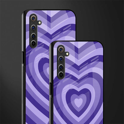 y2k purple hearts aesthetic glass case for realme 6i image-2