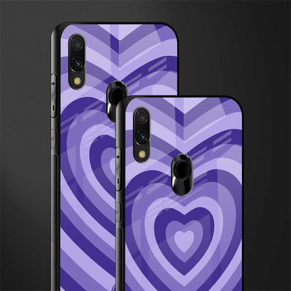 y2k purple hearts aesthetic glass case for redmi y3 image-2