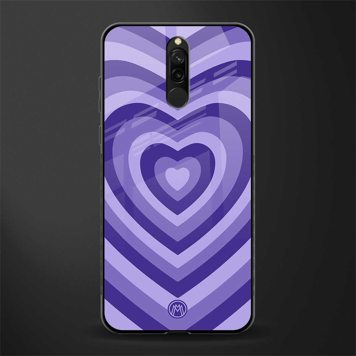 y2k purple hearts aesthetic glass case for redmi 8 image