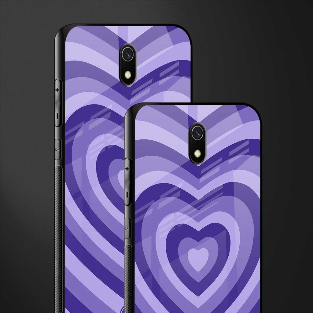 y2k purple hearts aesthetic glass case for redmi 8a image-2