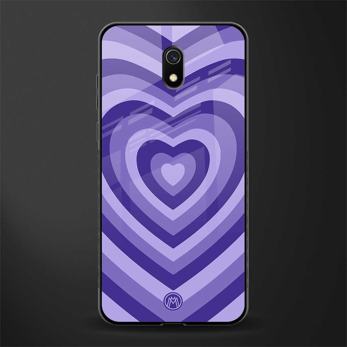 y2k purple hearts aesthetic glass case for redmi 8a image