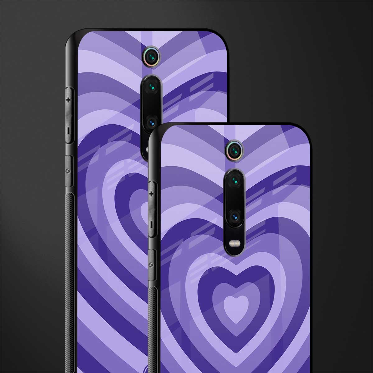 y2k purple hearts aesthetic glass case for redmi k20 pro image-2