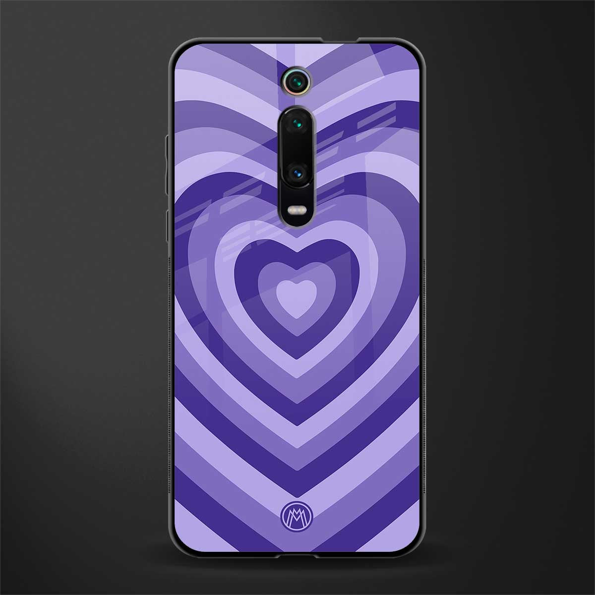 y2k purple hearts aesthetic glass case for redmi k20 image