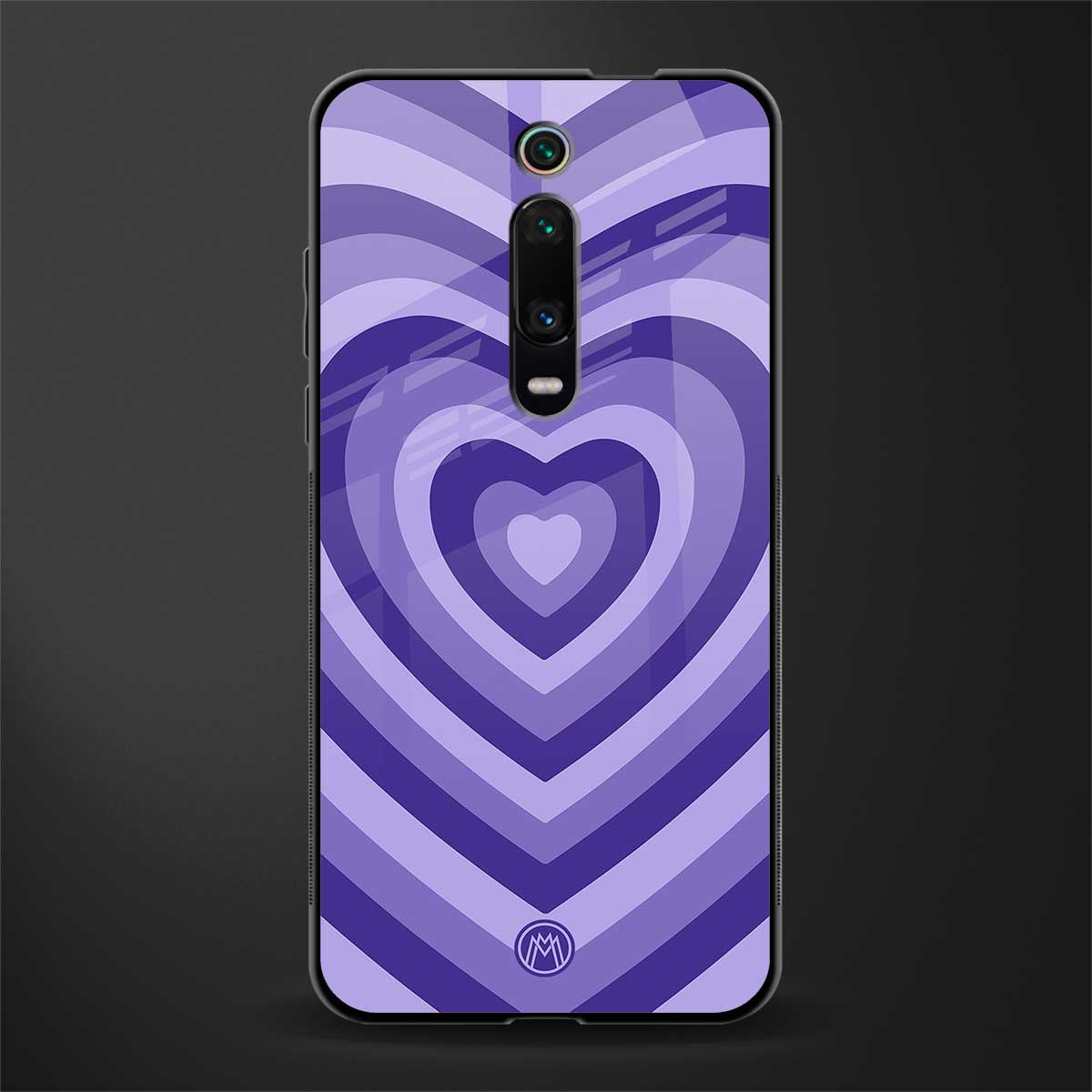 y2k purple hearts aesthetic glass case for redmi k20 pro image