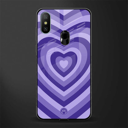 y2k purple hearts aesthetic glass case for redmi 6 pro image