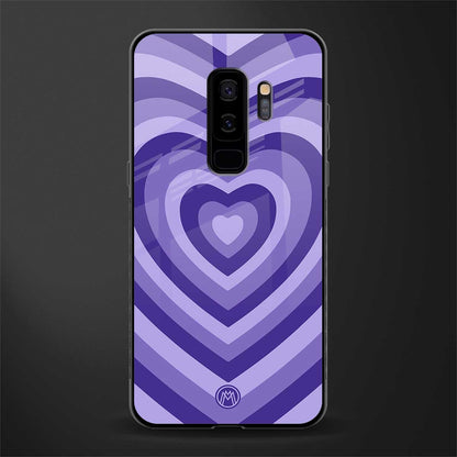 y2k purple hearts aesthetic glass case for samsung galaxy s9 plus image
