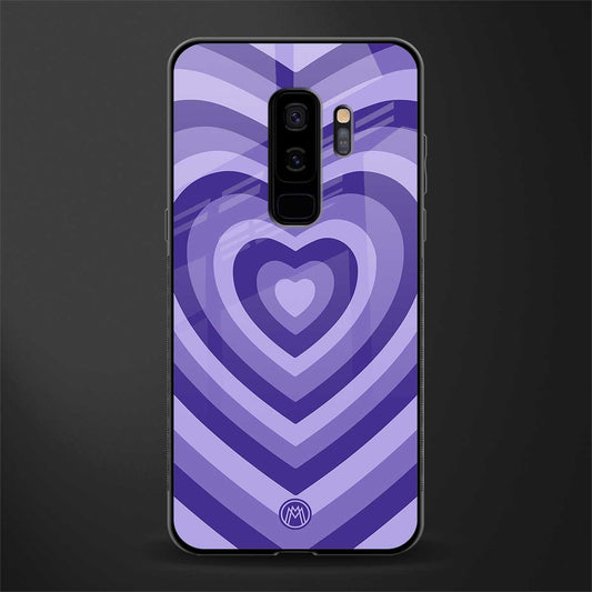 y2k purple hearts aesthetic glass case for samsung galaxy s9 plus image