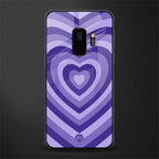 y2k purple hearts aesthetic glass case for samsung galaxy s9 image