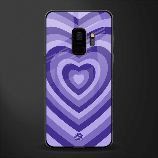 y2k purple hearts aesthetic glass case for samsung galaxy s9 image