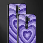 y2k purple hearts aesthetic glass case for oppo a5 2020 image-2