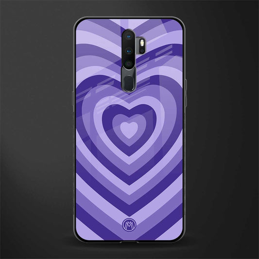 y2k purple hearts aesthetic glass case for oppo a9 2020 image