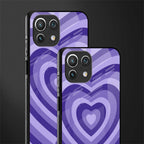 y2k purple hearts aesthetic glass case for mi 11 lite image-2