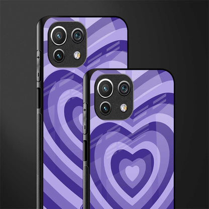 y2k purple hearts aesthetic glass case for mi 11 lite image-2