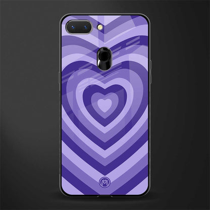 y2k purple hearts aesthetic glass case for oppo a5 image