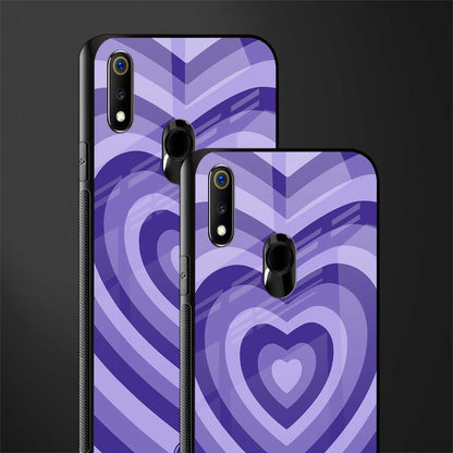 y2k purple hearts aesthetic glass case for realme 3 pro image-2