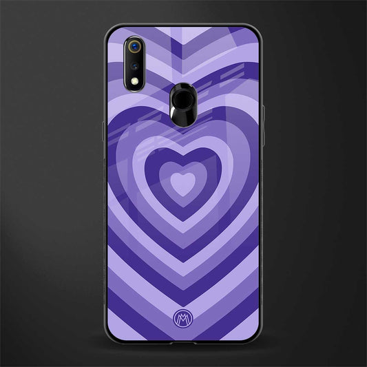 y2k purple hearts aesthetic glass case for realme 3 pro image