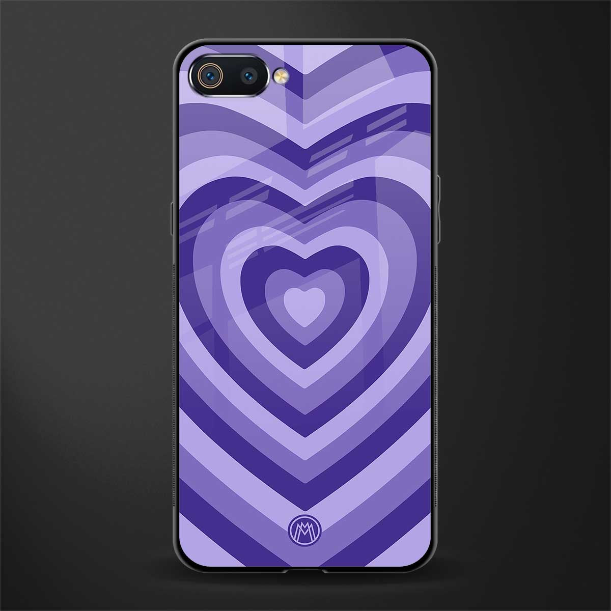 y2k purple hearts aesthetic glass case for realme c2 image
