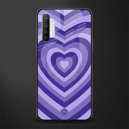 y2k purple hearts aesthetic glass case for realme xt image