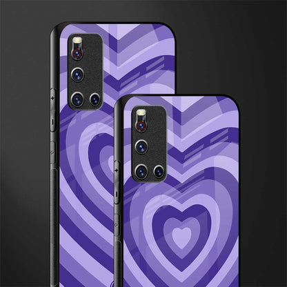 y2k purple hearts aesthetic glass case for vivo v19 image-2