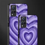 y2k purple hearts aesthetic glass case for vivo v21 5g image-2