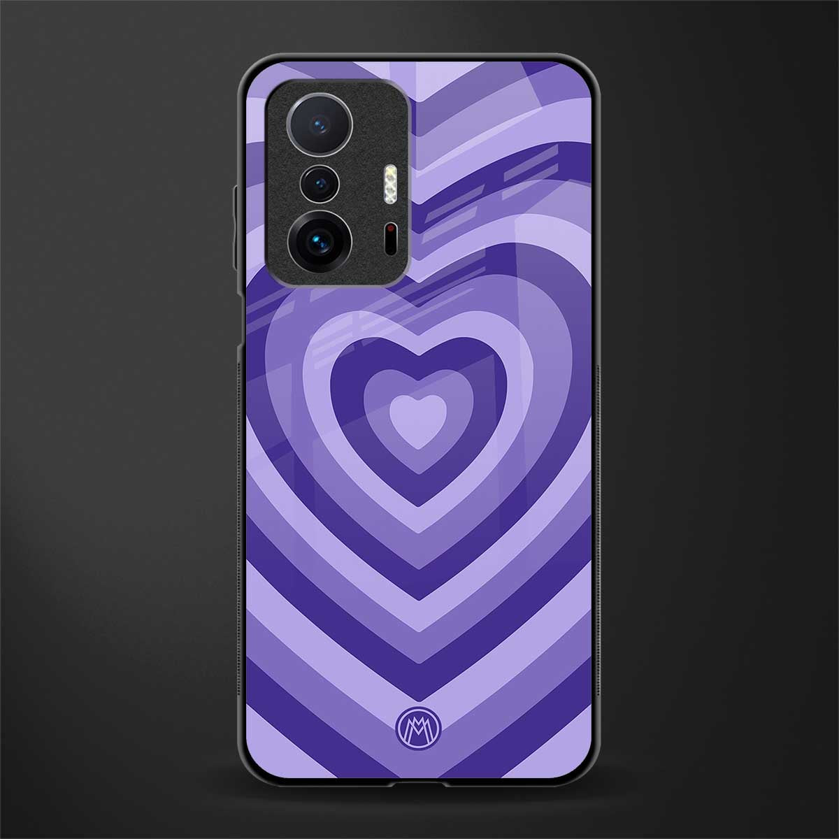 y2k purple hearts aesthetic glass case for mi 11t pro 5g image